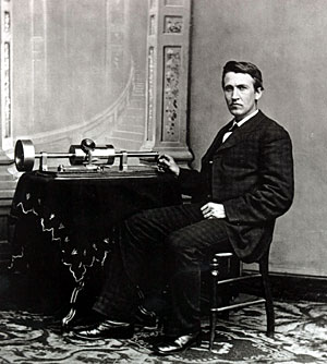 Edison with the first Phonograph